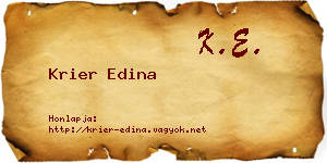 Krier Edina névjegykártya